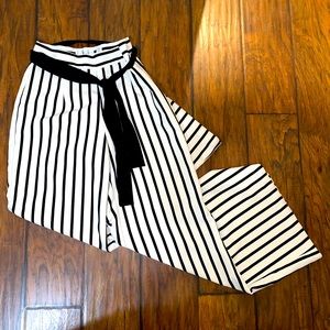 LENA GABRIELLE FLARE STRIPED PANTS
